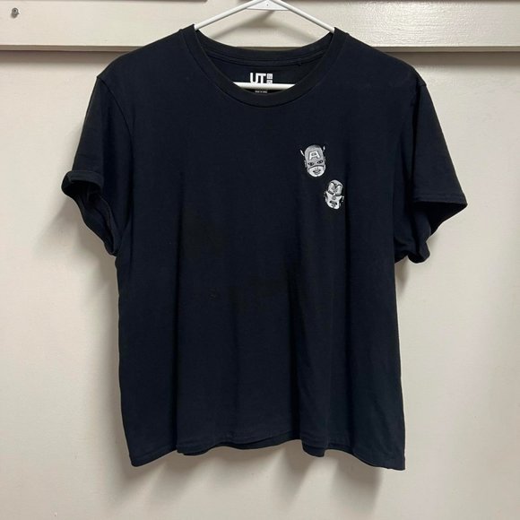 Uniqlo Marvel Comics Captain America Iron Man Embroidered Tee - Picture 1 of 4